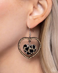 Leopard Love - Black Earrings - Paparazzi Accessories