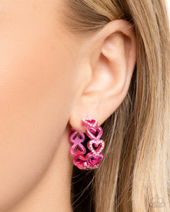 Historic Hearts - Pink Earrings - Paparazzi Accessories