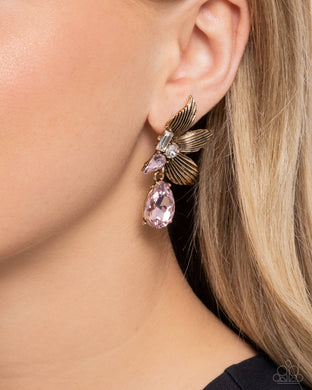 Showstopping Symphony - Pink Post Earrings - Paparazzi Accessories