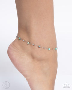 Dont Mention It - Blue Anklet - Paparazzi Accessories