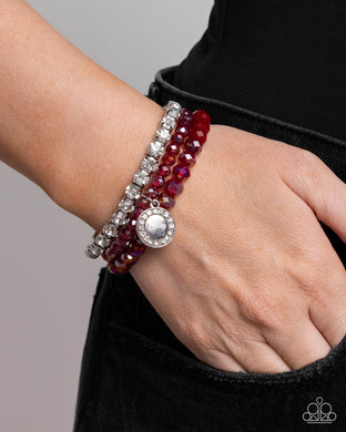 Heroic Haute - Red Bracelet - Paparazzi Accessories