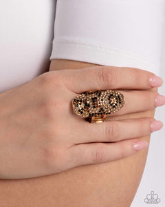 Furtive Feature - Gold Ring - Paparazzi Accessories