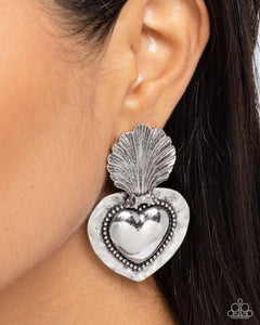 Mythical Moment - Silver Post Earrings - Paparazzi Accessories