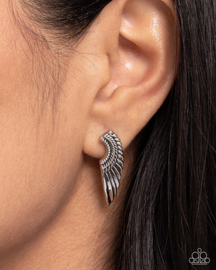 Angelic Altitude - Silver Post Earrings - Paparazzi Accessories