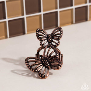 Windborne Whimsy - Copper Ring - Paparazzi Accessories