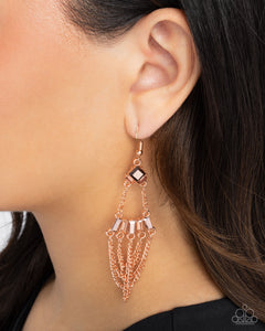 Fringe Fantasy - Copper Earrings - Paparazzi Accessories