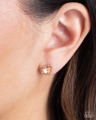 Sweetheart Stunner - Gold Post Earrings - Paparazzi Accessories