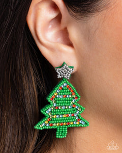 Tannenbaum Tapestry - Multi Post Earrings - Paparazzi Accessories