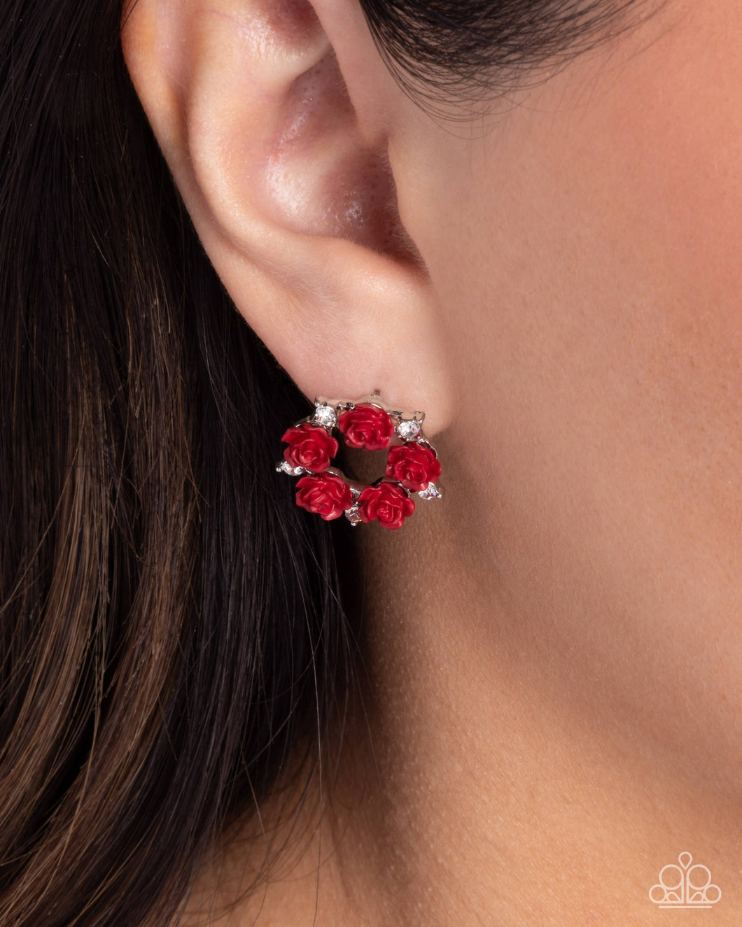 Grace Personified - Red Post Earrings - Paparazzi Accessories