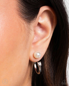 Decade Dance - White Post Earrings - Paparazzi Accessories