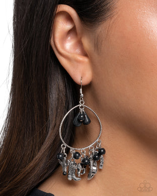 Western Whisper - Black Earrings - Paparazzi Accessories