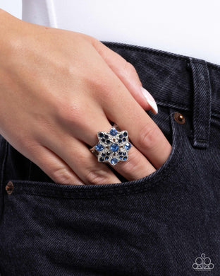 Floral Forte - Blue Ring - Paparazzi Accessories