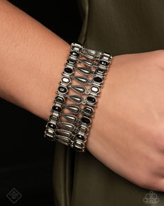 Festival Fencing - Black Bracelet - Paparazzi Accessories