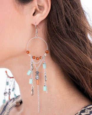 Commanding Cascade - Blue Earrings - Paparazzi Accessories