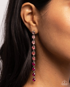 Opulent Ombré - Pink Post Earrings - Paparazzi Accessories