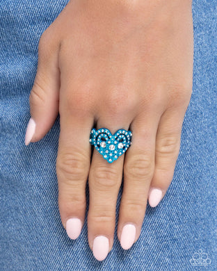 Gallant Glitter - Blue Ring - Paparazzi Accessories