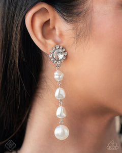 Modish Motif - White Post Earrings - Paparazzi Accessories