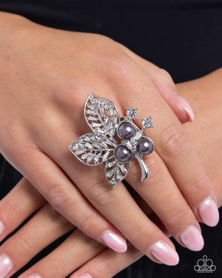 Luminescent Leaves - Silver Ring - Paparazzi Accessories