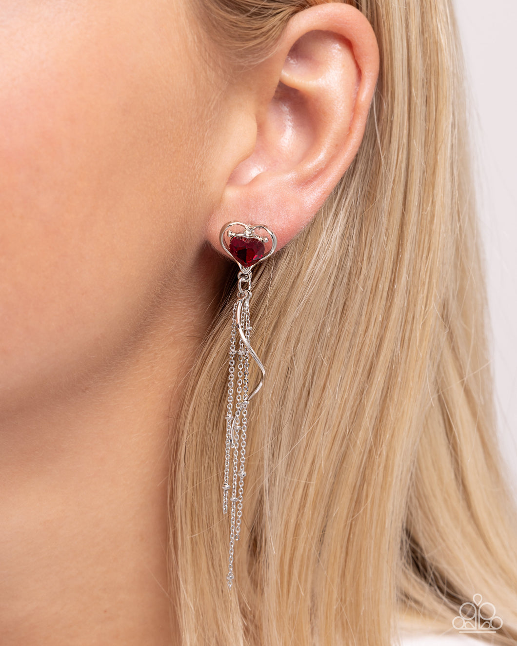 Simply Smitten - Red Post Earrings - Paparazzi Accessories