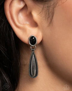 Festival Fame - Black Post Earrings - Paparazzi Accessories