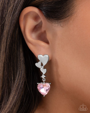 Valentines Vaudeville - Pink Post Earrings - Paparazzi Accessories