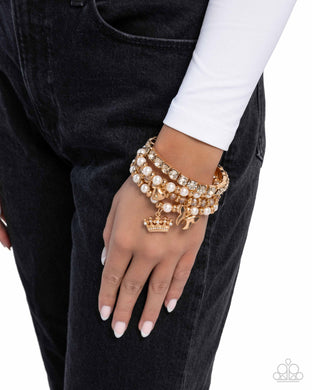 Feminine Charm - Gold Bracelet - Paparazzi Accessories