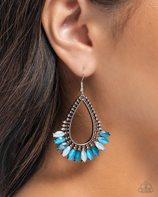 Pronged Pattern - Blue Earrings - Paparazzi Accessories