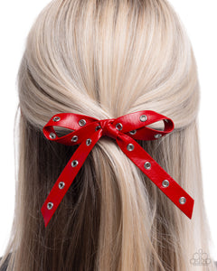 Generous Grommets - Red Hair Clip - Paparazzi Accessories