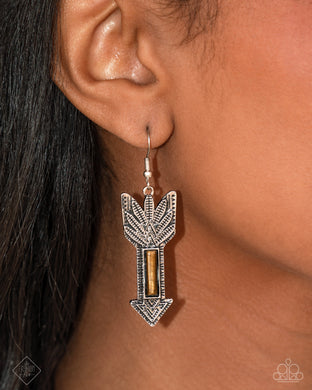 Elemental Exhibit - Brown Earrings - Paparazzi Accessories
