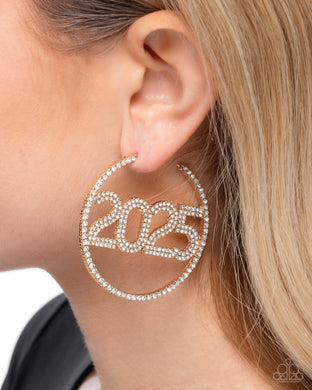 This is Gonna Be My Year - Gold Earrings - Paparazzi Accessories