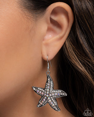 Starfish Spectacle - White Earrings - Paparazzi Accessories
