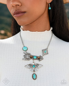 Earthy Exposé - Blue Necklace - Paparazzi Accessories