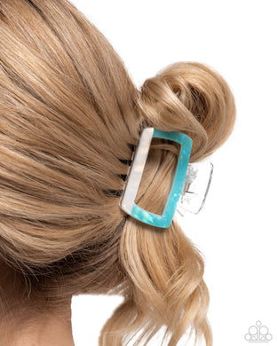 Transparent Texture - Blue Hair Clip - Paparazzi Accessories
