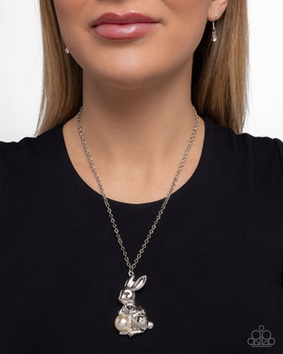 Easter Bunny - White Necklace - Paparazzi Accessories