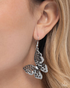 Fresh Flutter - White Earrings - Paparazzi Accessories