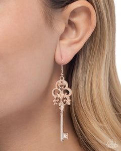 Chateau Chic - Rose Gold Earrings - Paparazzi Accessories