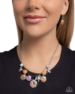Oceanic Octave - Orange Necklace - Paparazzi Accessories