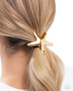 Sleek Starfish - Gold Hair Clip - Paparazzi Accessories