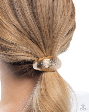 Iconic Indentation - Gold Hair Clip - Paparazzi Accessories