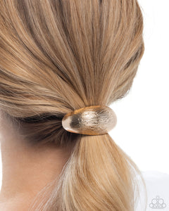 Iconic Indentation - Gold Hair Clip - Paparazzi Accessories