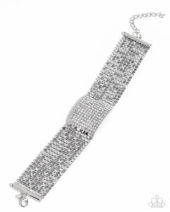 Disco Dame - White Bracelet - Paparazzi Accessories