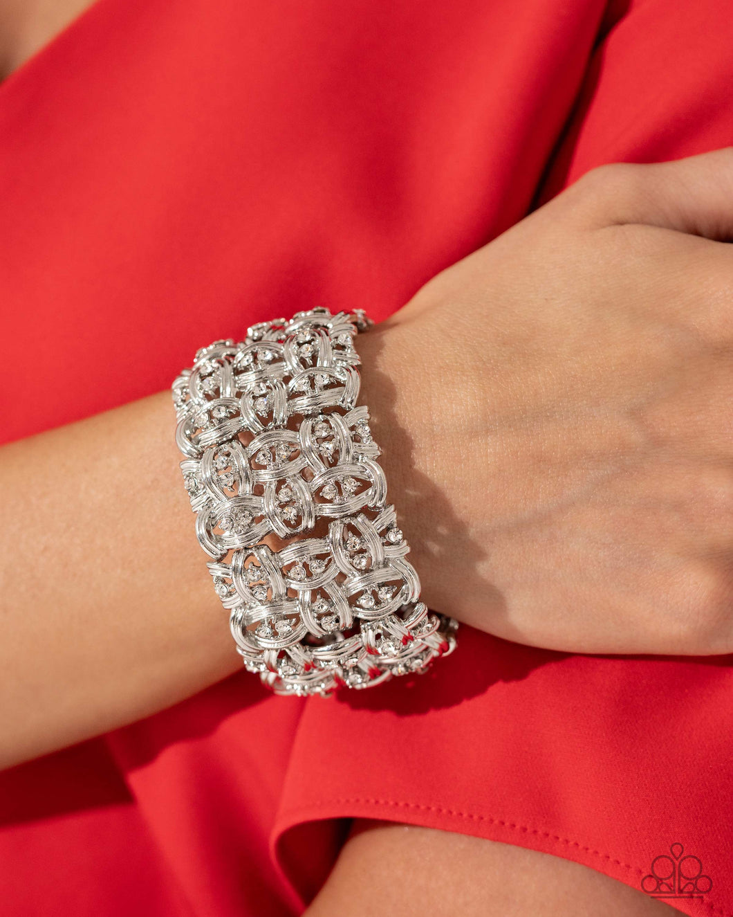 Woven Wardrobe - White Bracelet - Paparazzi Accessories