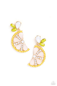 slice-of-summer-yellow-post earrings-paparazzi-accessories