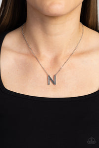 Leave Your Initials - Silver - N Necklace - Paparazzi Accessories