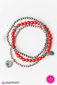 Bloom Out! - Red Bracelet - Paparazzi Accessories - Sassysblingandthings