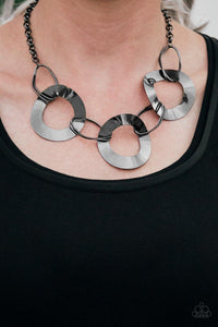 Modern Mechanics - Black Necklace - Paparazzi Accessories - Sassysblingandthings