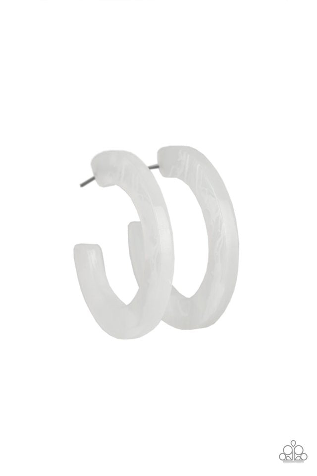 Oceanside Oasis White Earrings Paparazzi Accessories