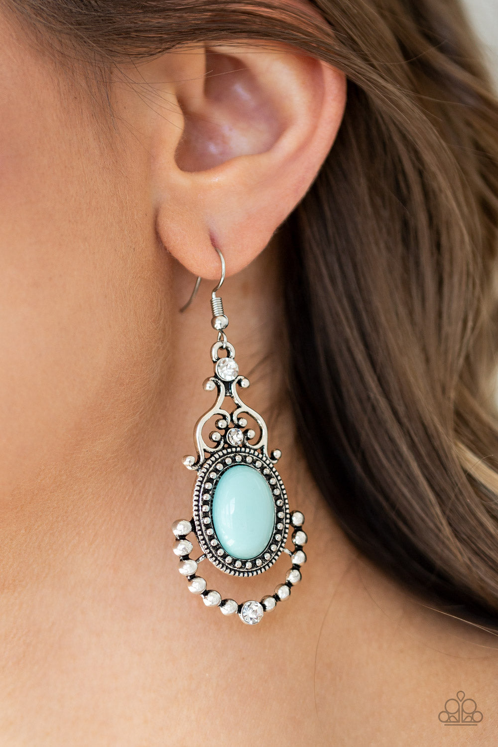 CAMEO and Juliet - Blue Earrings - Paparazzi Accessories