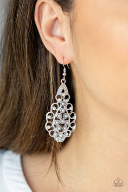 Sprinkle On The Sparkle - Silver Earrings - Paparazzi Accessories