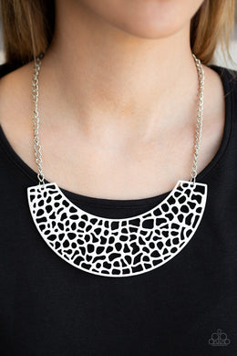 Powerful Prowl - White Necklace - Paparazzi Accessories